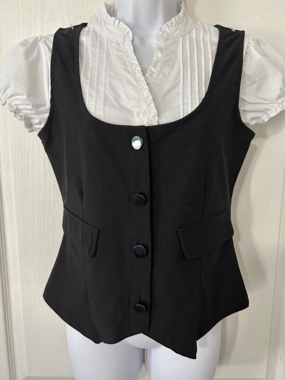 Top with Corset Vest Short Sleeve Mall Goth Academia Whimsigoth